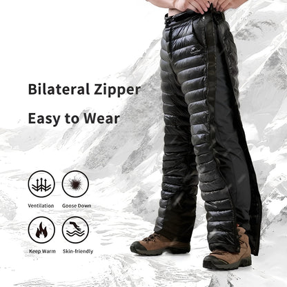 Warm Insulated Snow Pants with Zip for Winter Sports