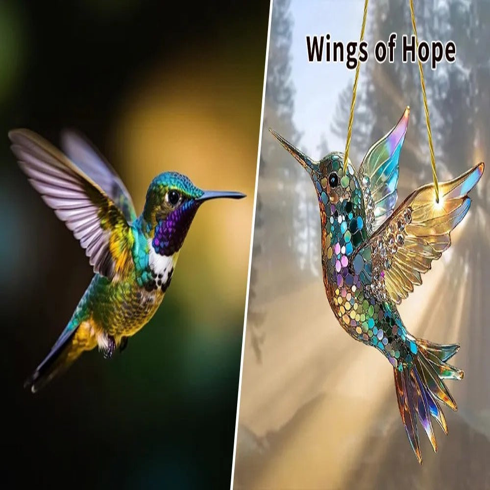 Vibrant Glass Bird Window Decoration