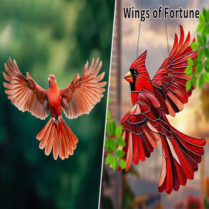 Vibrant Glass Bird Window Decoration
