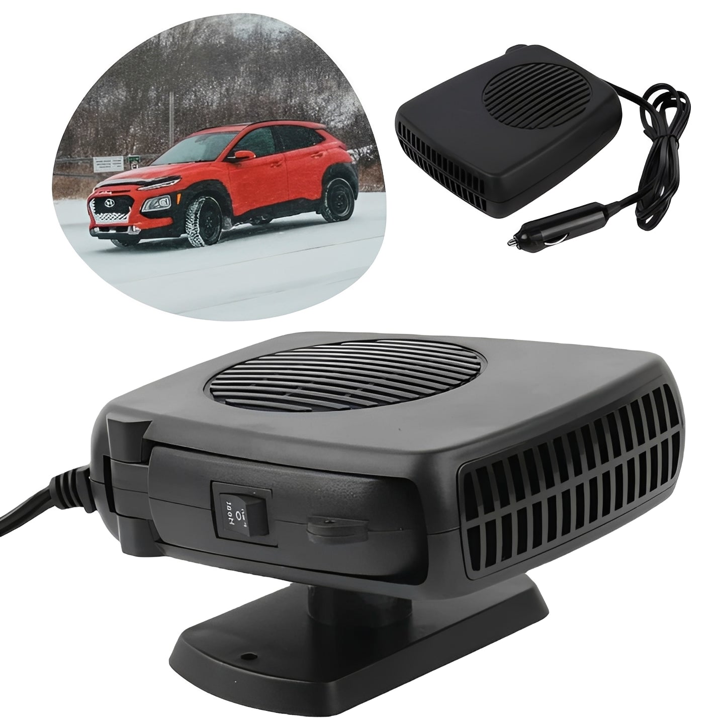 Compact 12V Car Ceramic Heater Fan for Winter