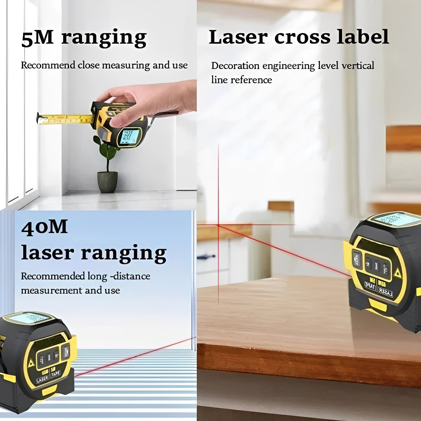 Accurate Distance Laser Measure with IR Sensor