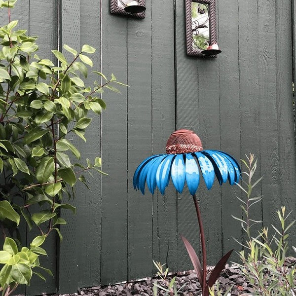 Garden Bird Feeder with Floral Metal Design
