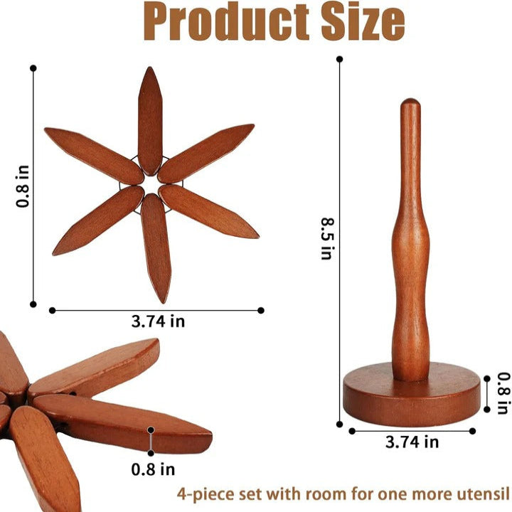 Portable Oak Trivets with Thermal Resistant Top