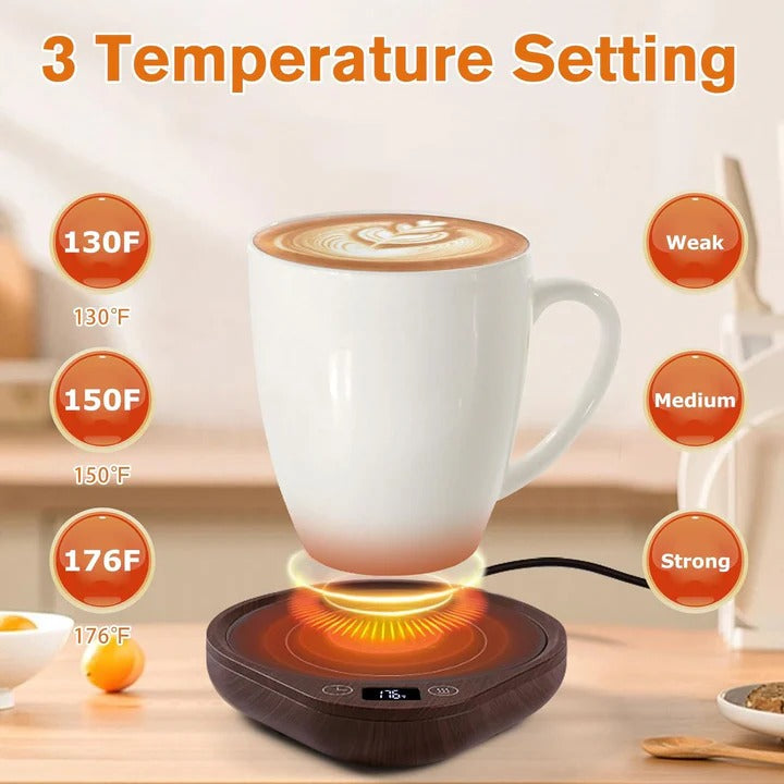 Heated Coffee Mug Warmer with Adjustable Heat Plate