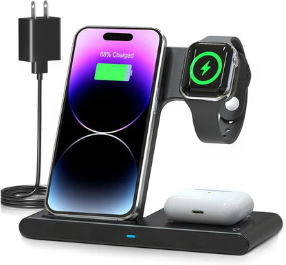 Compact 3-in-1 Phone Watch Earbuds Charger Pad - Ortekor