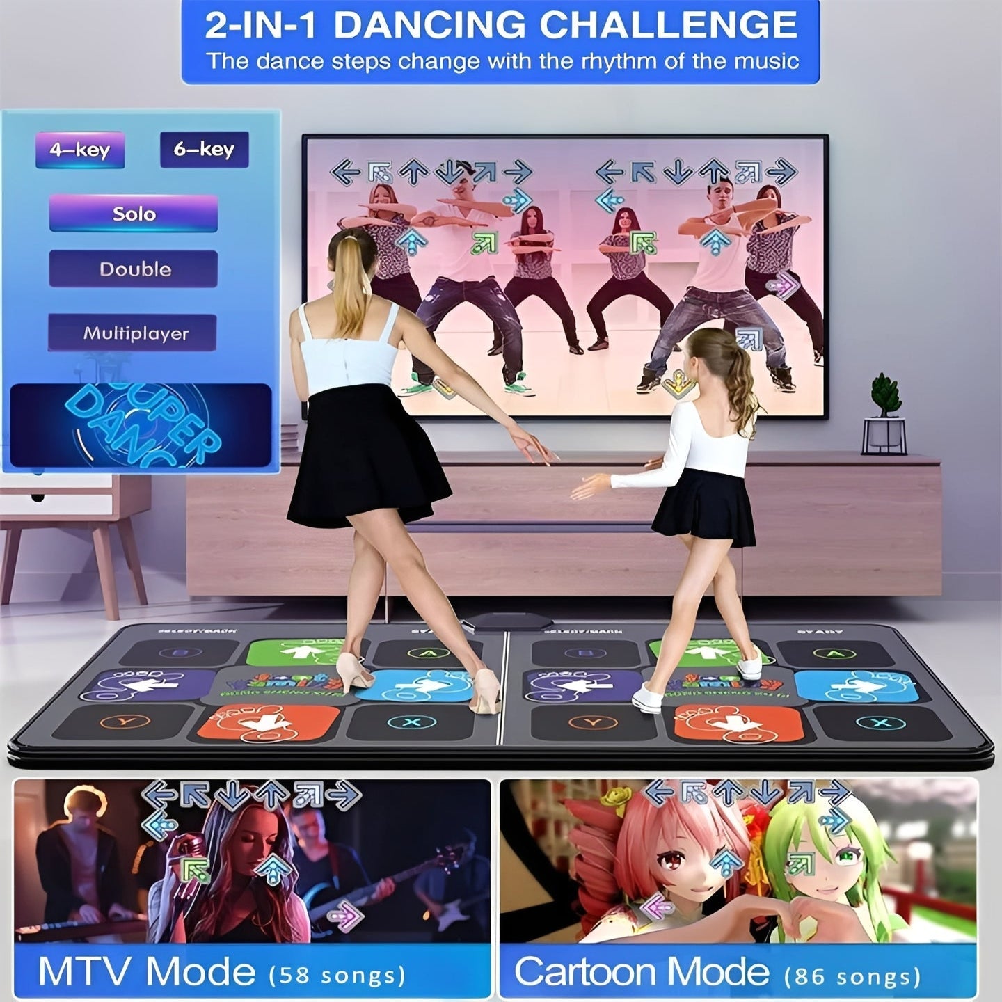 Fun Kids Dance Pad with Music Steps