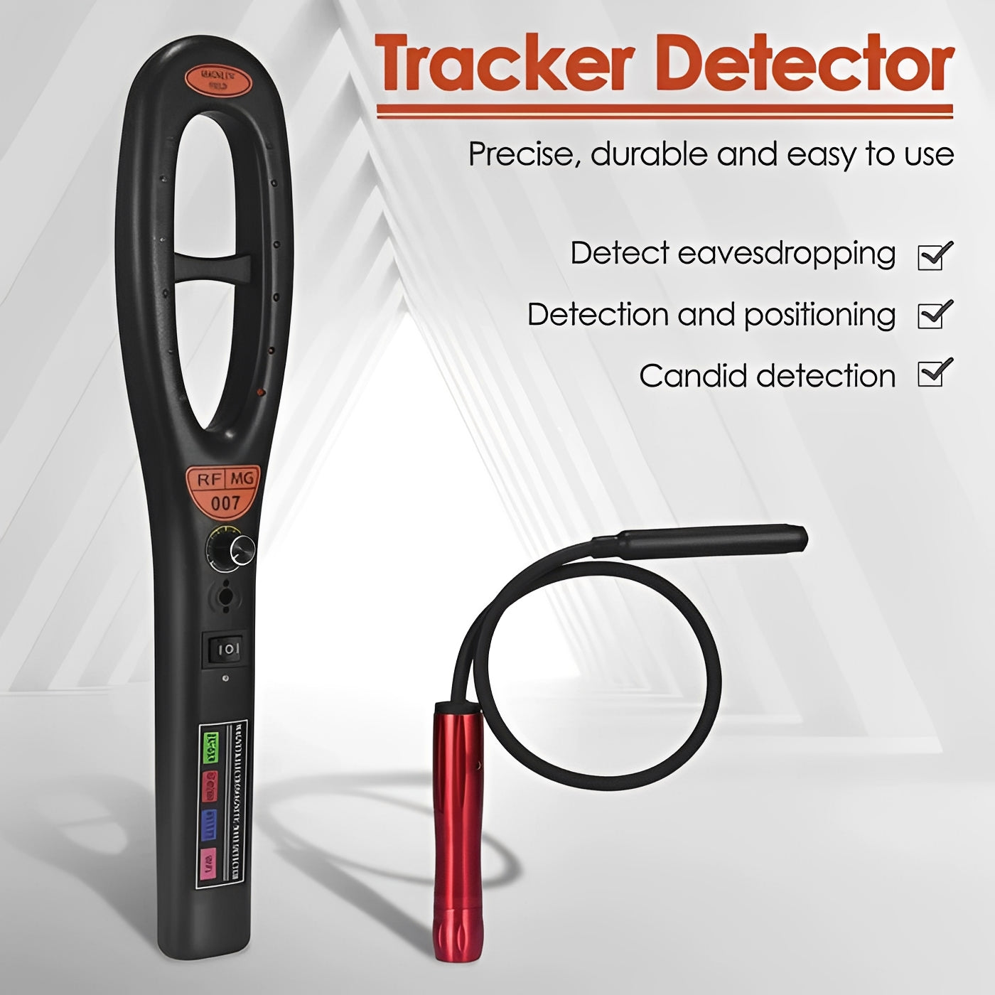 Compact RF Spy Detector with Audio, LED, and Vibe Alerts