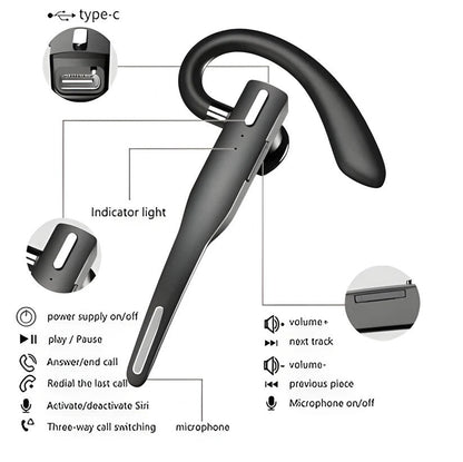 Cordless Bluetooth Trucker Headset with Noise Canceling Mics