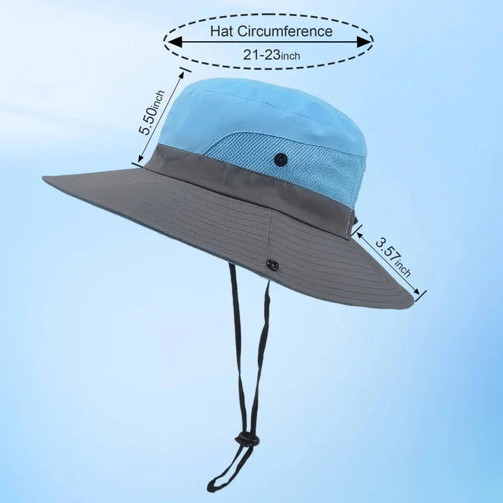 Portable Large Brim Summer Hat with Adjustable Strap