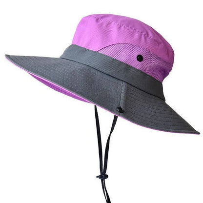 Portable Large Brim Summer Hat with Adjustable Strap