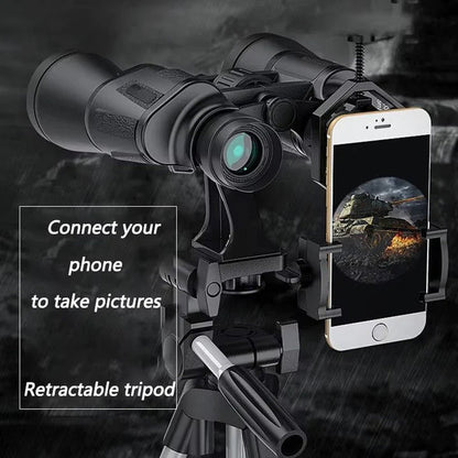 High Power 20x Binoculars with Phone Mount and Clear View