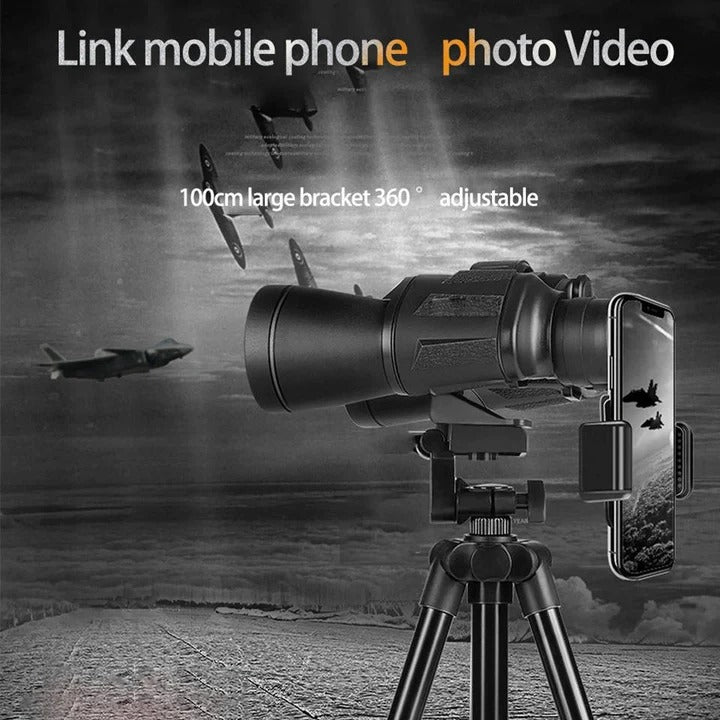 High Power 20x Binoculars with Phone Mount and Clear View