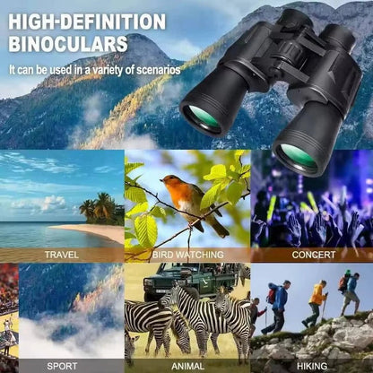 High Power 20x Binoculars with Phone Mount and Clear View