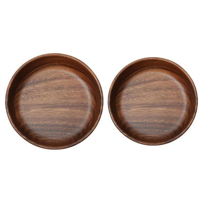 Natural Wooden Serving Bowls for Home Dining, 2 Piece Set