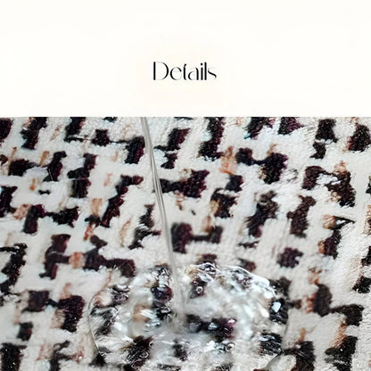 Plush Office Floor Mat with Patterned Middle Section