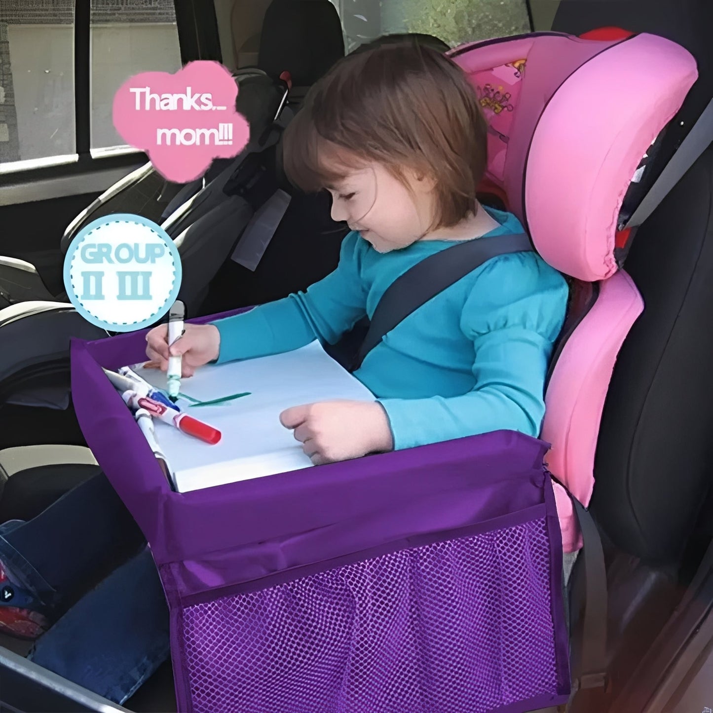 Compact Travel Car Tray for Kids and Infants