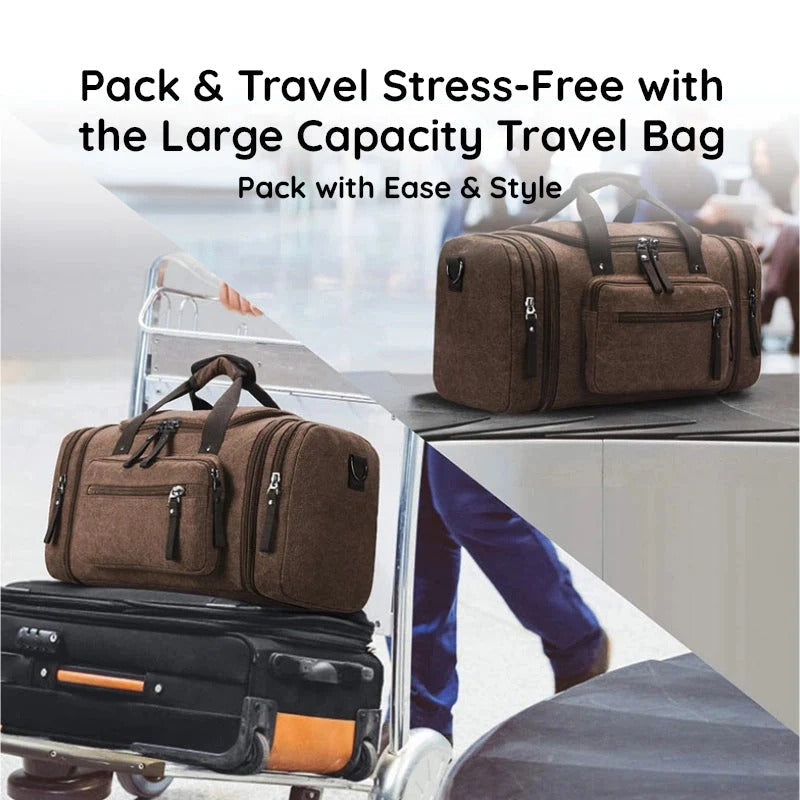Spacious Cotton Travel Duffel Bag with Extra Room