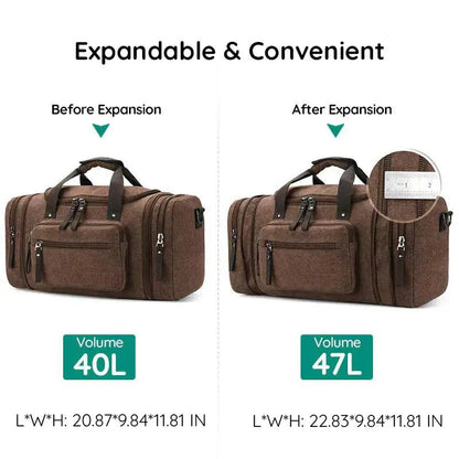 Spacious Cotton Travel Duffel Bag with Extra Room