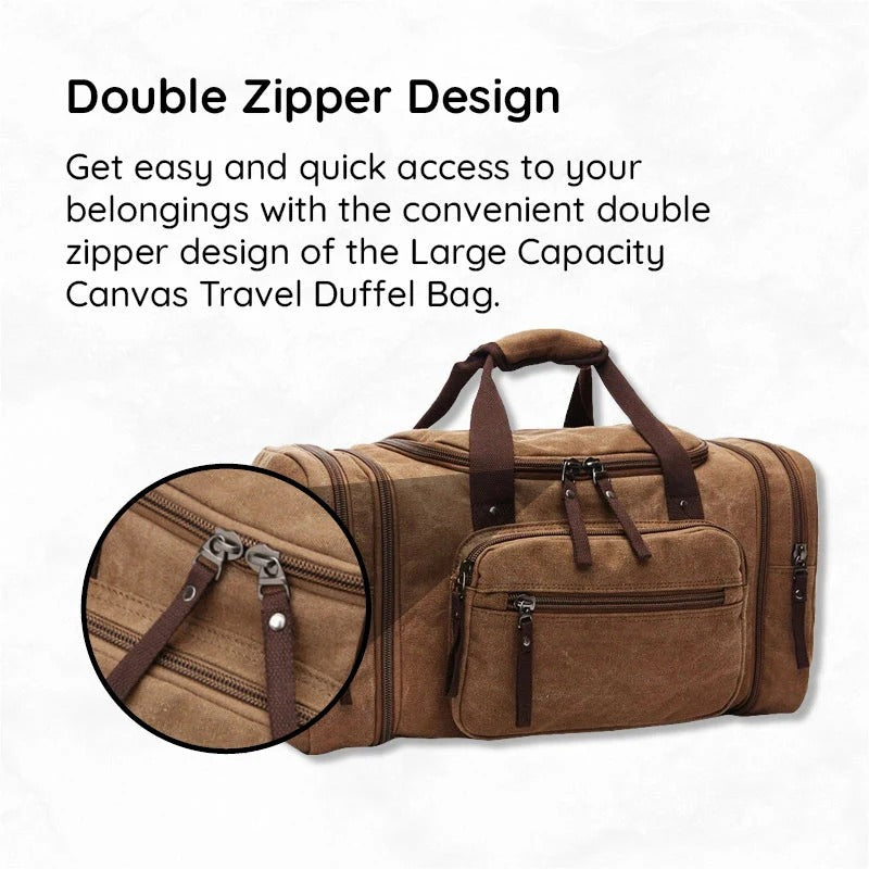 Spacious Cotton Travel Duffel Bag with Extra Room