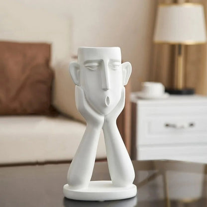 Unique Face Planter Ceramic Vase Set