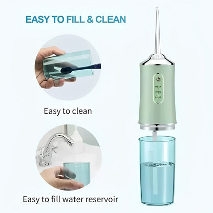 Compact Travel Water Flosser with Interchangeable Tips