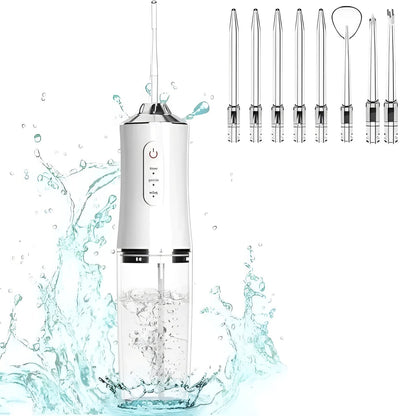 Compact Travel Water Flosser with Interchangeable Tips