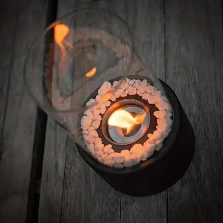 Compact Outdoor Fire Pit with Lid and Poker