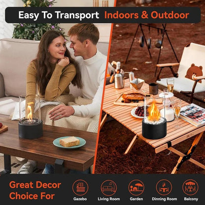 Compact Outdoor Fire Pit with Lid and Poker