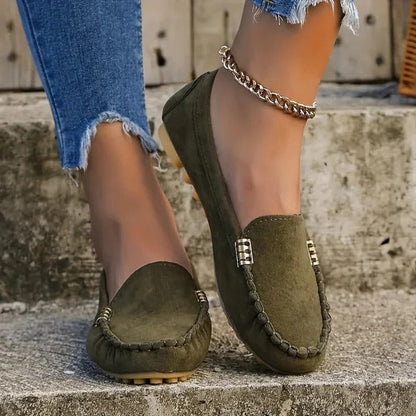 Comfortable Women's Faux Leather Slip On Loafers