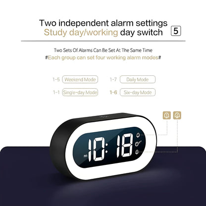 Wake Up Light Alarm Clock with Adjustable Brightness and USB Charger