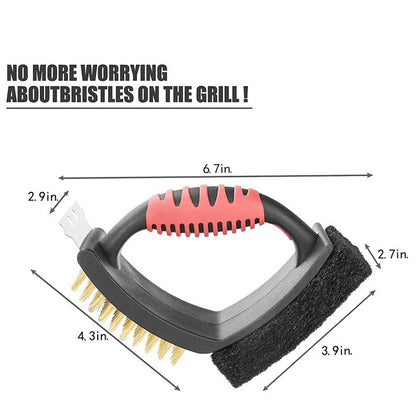 Stainless Steel Grill Cleaning Brush with Scraper