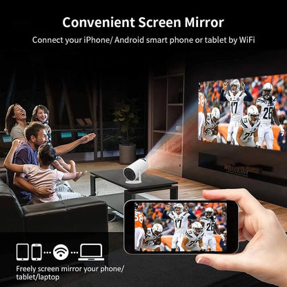 Compact 4K Home Theater Mini Projector with Big Screen