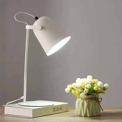 Rustic Metal Bucket Table Lamp with Pastel Shade