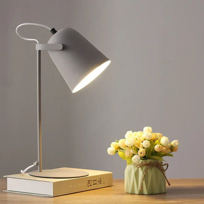 Rustic Metal Bucket Table Lamp with Pastel Shade