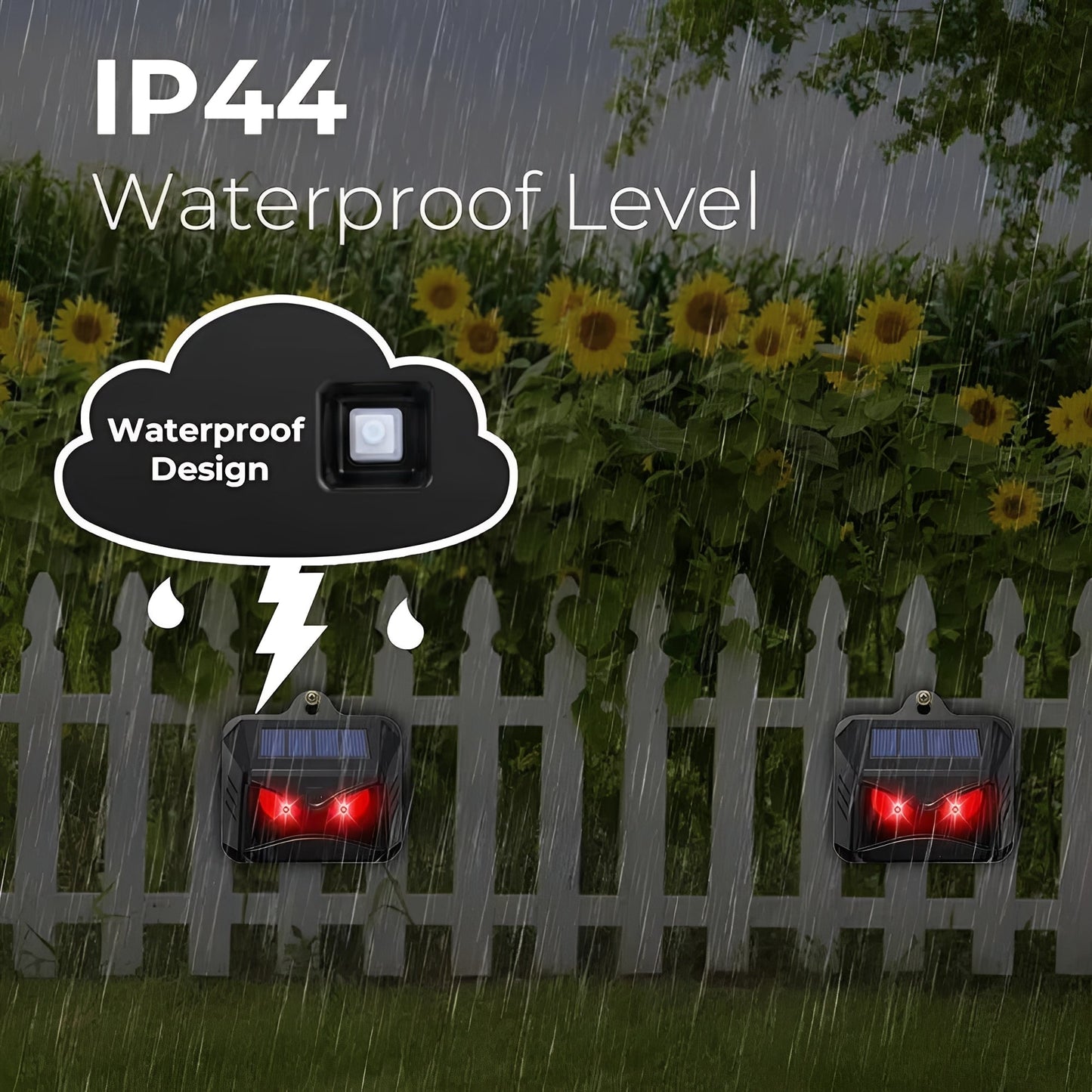 Outdoor Pest Repellent Ultrasonic Solar Device, 2 Pack