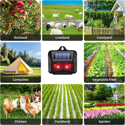 Outdoor Pest Repellent Ultrasonic Solar Device, 2 Pack