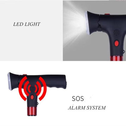 Portable Collapsible Cane with LED Light and Alarm