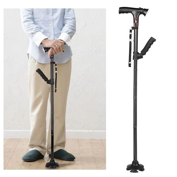 Portable Collapsible Cane with LED Light and Alarm