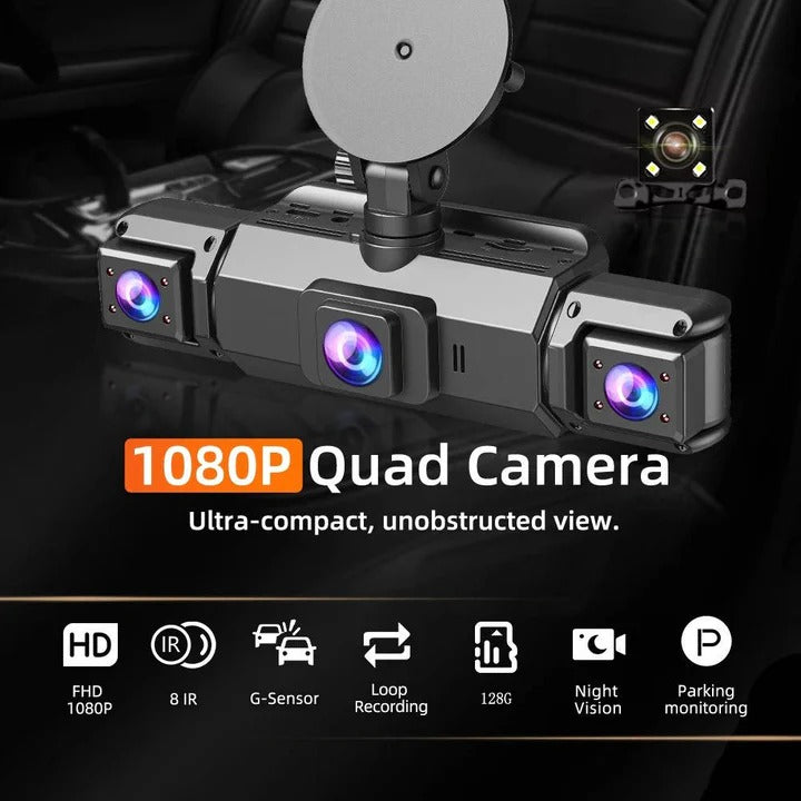 HD Dual Camera Car Dash Cam with Night Vision Wi-Fi