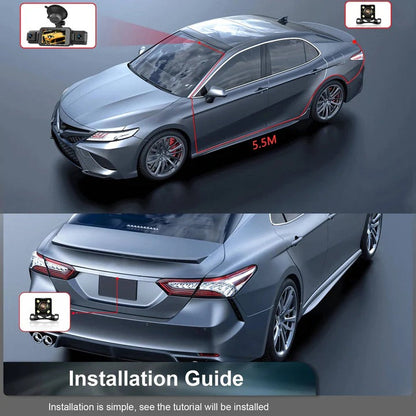 HD Dual Camera Car Dash Cam with Night Vision Wi-Fi