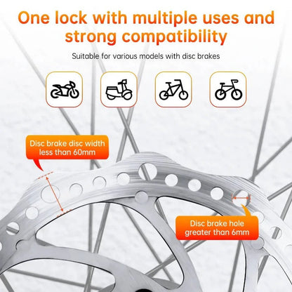 Anti-Theft Motorcycle Brake Lock with Alarm System