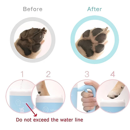 Easy Clean Dog Paw Washer with Soft Bristles