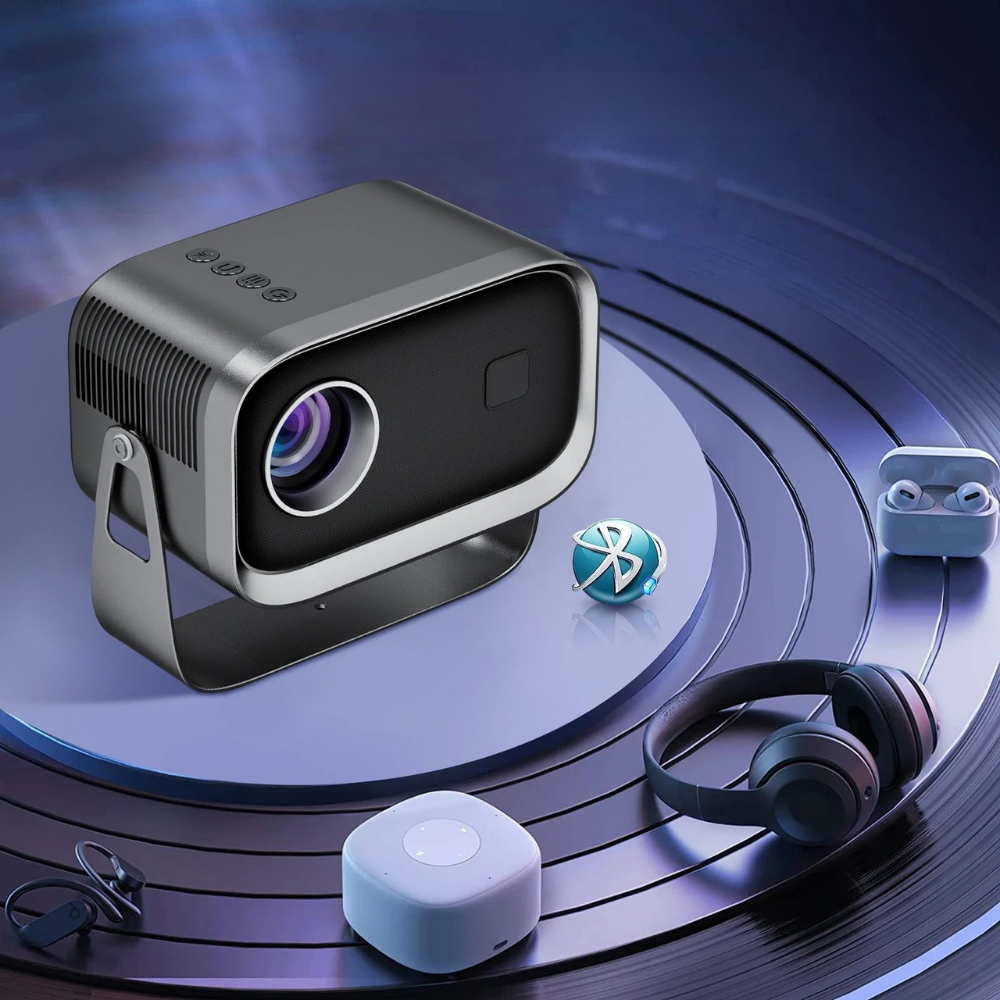 Mini Projector with WiFi and Bluetooth, Portable Projector for TV and Phone with 4K Support, Movie Projector for Bedroom
