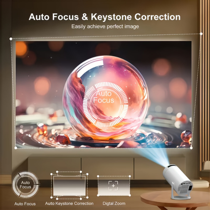 Compact Mini Projector | 1080P Wireless Streaming with 180° Rotation | Perfect for Home and Outdoor Use