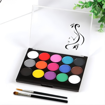 Creative Colors | Face and Body Paint Kit with 15 Vibrant Shades | Safe and Easy Application for All Ages