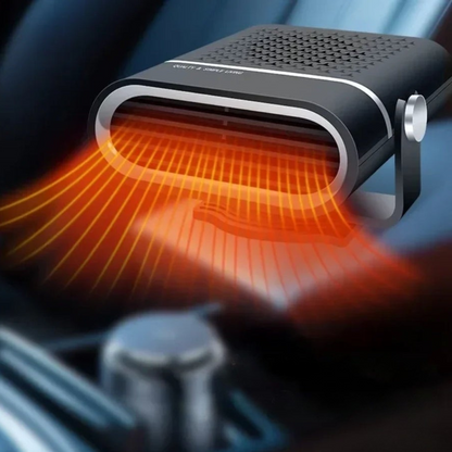 Portable 12V Car Heater & Defroster with USB Power for Windshield Defog, Winter Heating & Summer Fan | 360° Swivel Mount, Overheating