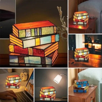 Unique Book Style Table Lamp with LED Lighting