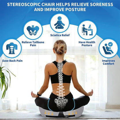 Memory Foam Seat Cushion with Tailbone Cutout for Office Chair, Car & Wheelchair – Ergonomic Support for Lower Back & Hip Pain Relief