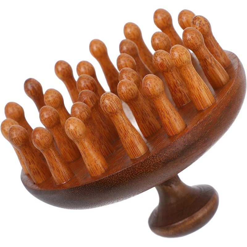 Wooden Hair Comb with Massager and Scratcher Function - Ortekor