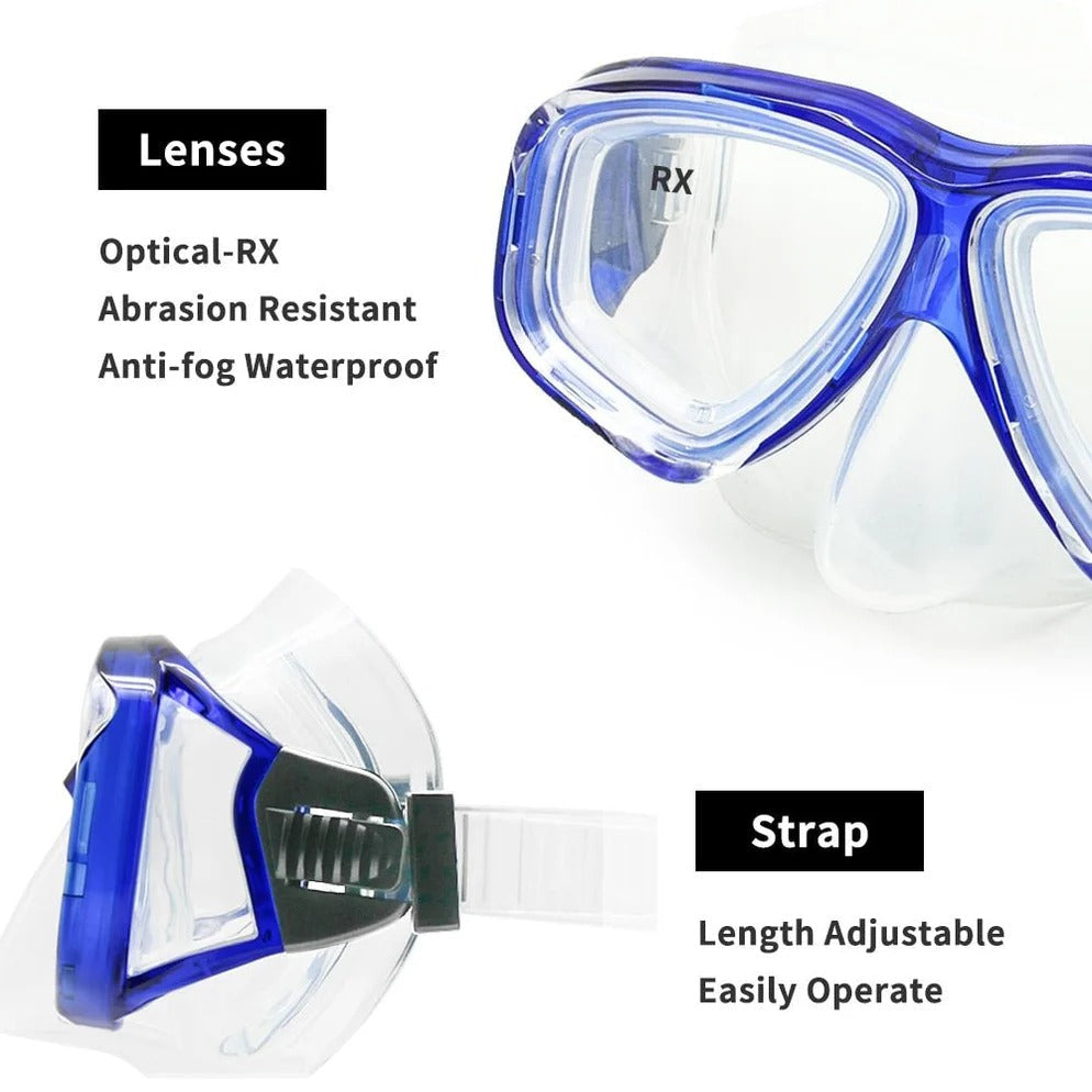 Durable Dive Mask with Flexible Rubber Strap